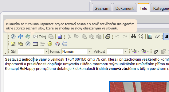 Zelená ikona slovníku slouží k provázání obsahu slovníku s obsahem článku
