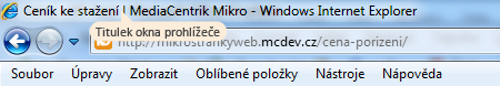 Titulek okna prohlížeče po změně