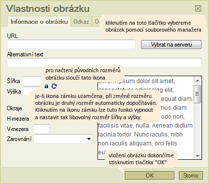 Nastavení parametrů konkrétního obrázku