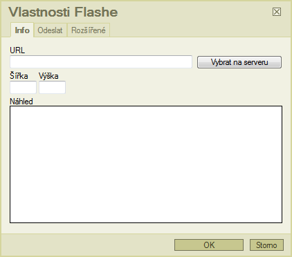 Formulář pro import flash banneru